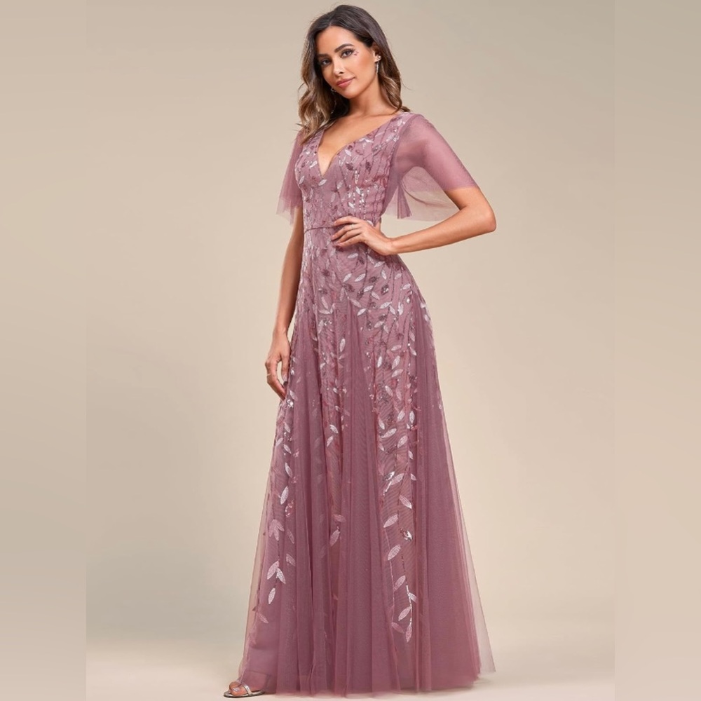 Sequin Floor-Length Gown